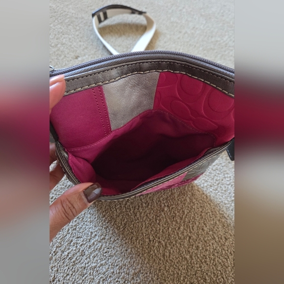 Vintage Coach Patchwork Crossbody Bag - Pink and Silver - Picture 4 of 8